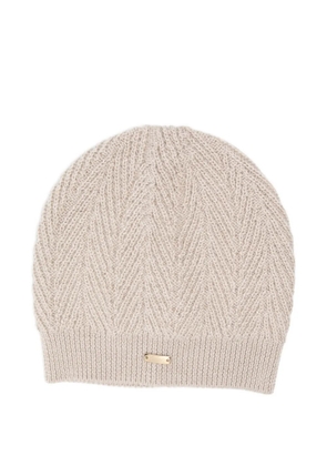 Herno herringbone-pattern beanie - Neutrals