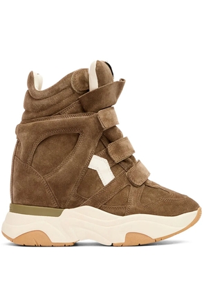 ISABEL MARANT Balskee suede wedge high-top sneakers - Brown