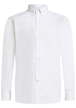 ETRO logo-embroidered button-down shirt - White
