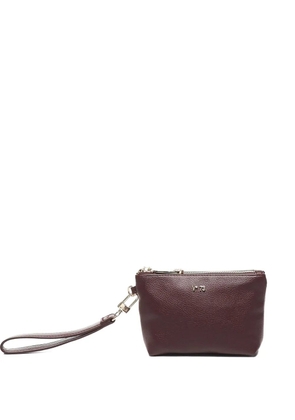 V°73 logo-lettering clutch bag - Brown