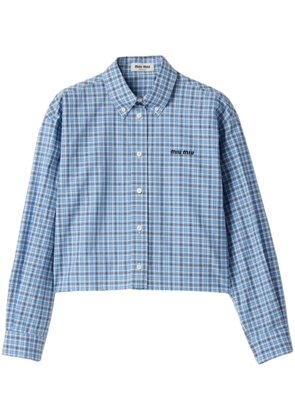 Miu Miu checked poplin shirt - Blue