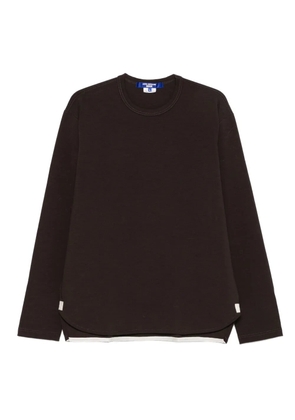 Junya Watanabe MAN curved-hem long-sleeves T-shirt - Brown