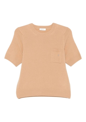 SANDRO pocket short-sleeve sweater - Brown