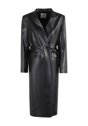 Isabelle Blanche belted wrap coat - Black