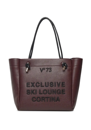 V°73 Cortina knot-detail logo-plaque tote bag - Purple