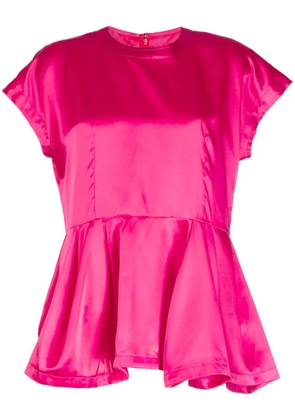 Comme Des Garçons ruffle-hem satin blouse - Pink