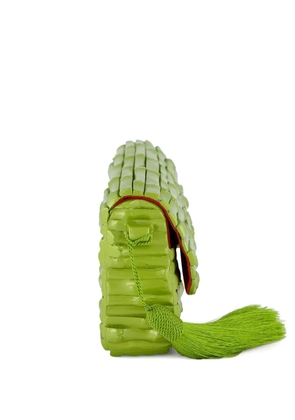 Glorinha Paranaguá bamboo lacquer clutch - Green