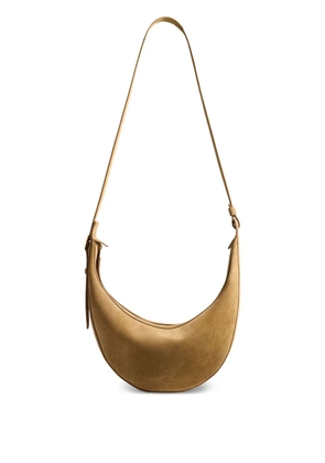 KHAITE mall Augustina crescent zip-top shoulder bag - Neutrals