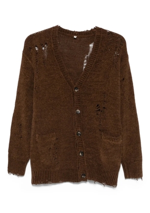 R13 Boyfriend distressed button-down cardigan - Brown