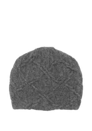 Ermanno Scervino cable knit logo hat - Grey