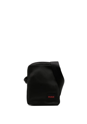 HUGO logo-patch messenger bag - Black