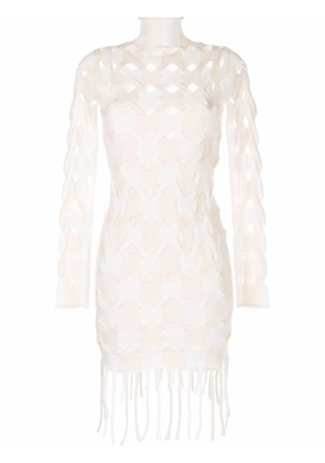 Dion Lee two-tone cable mini dress - White