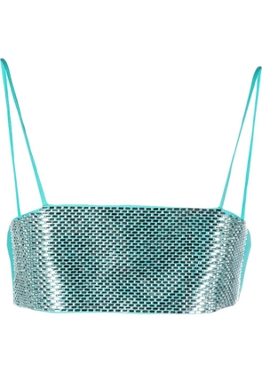 Giuseppe Di Morabito crystal-embellished cropped top - Blue