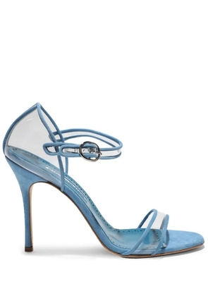 Manolo Blahnik Ferson 105mm leather sandals - Blue