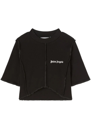 Palm Angels logo-print cropped top - Black
