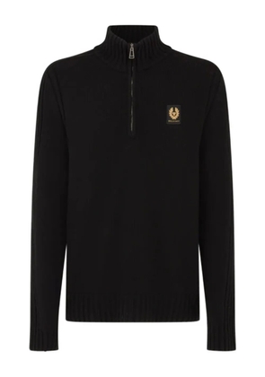 Belstaff ribbed-knit half-zip sweater - Black