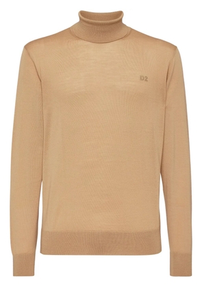 DSQUARED2 embroidered-logo ribbed jumper - Neutrals