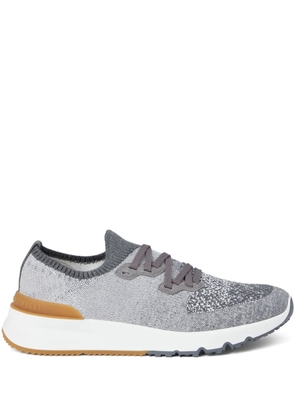 Brunello Cucinelli logo-print cotton-blend sneakers - Grey