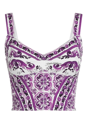 Dolce & Gabbana stretch-silk top - White