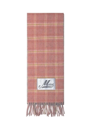 Marni checked fringed scarf - Pink