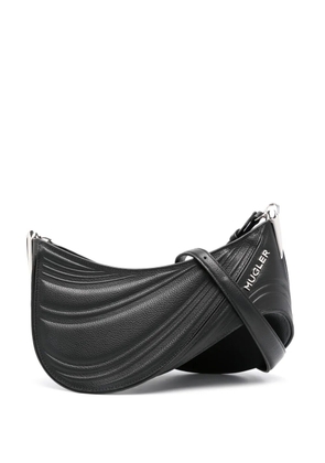 Mugler debossed shoulder bag - Black