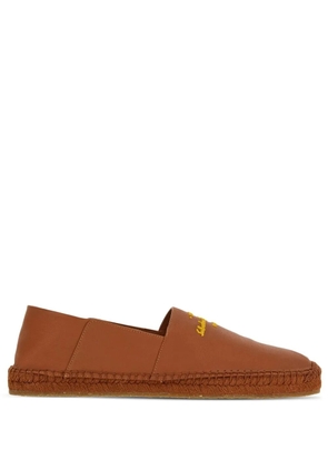 Ferragamo logo-print espadrilles - Brown