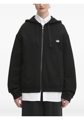 Fiorucci angels-patch zip-fastening hoodie - Black