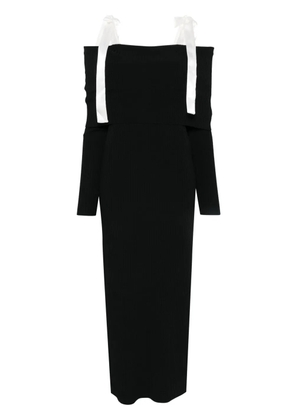 ROTATE BIRGER CHRISTENSEN off-shoulder knitted maxi dress - Black