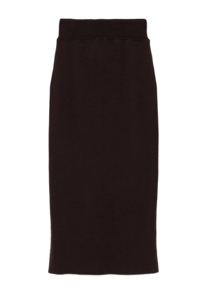 ALPHA STUDIO elastic-waistband midi skirt - Brown