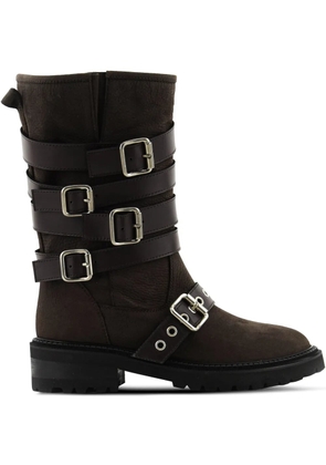 Paul Warmer buckle-strap biker boots - Brown