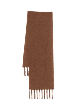 Alysi fringed wool scarf - Brown