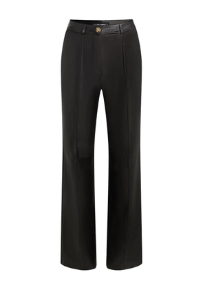 Karl Lagerfeld leather logo pants - Black