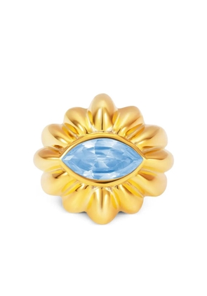 Nevernot 18k yellow gold Show And Tell blue topaz ring