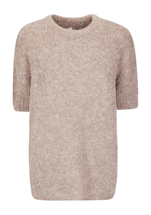 THIBAULT VAN DER STRAETE ribbed short-sleeve sweater - Neutrals