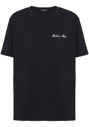 Balmain logo-embroidered cotton T-shirt - Black