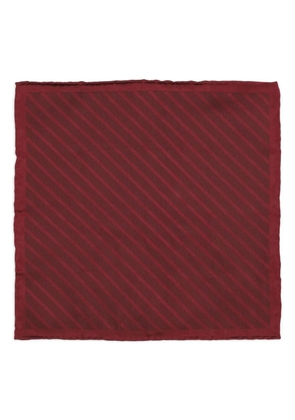 Brunello Cucinelli diagonal-striped silk pocket square - Red