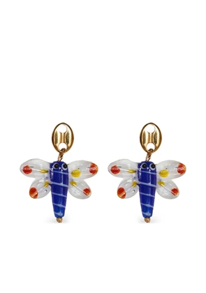 Labelled Jewellery dragonfly glass earrings - Gold