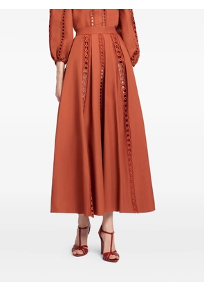 Elie Saab cotton midi skirt - Orange