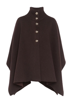 Barrie high-neck poncho - Brown