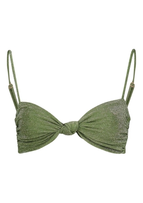 Johanna Ortiz Heliconia shimmering bikini top - Green
