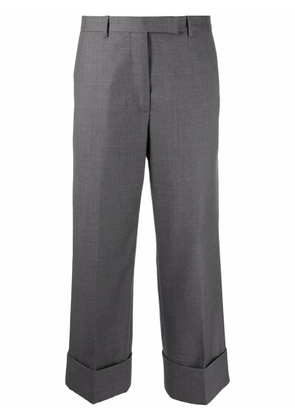 Thom Browne cuffed-hem cropped trousers - Grey