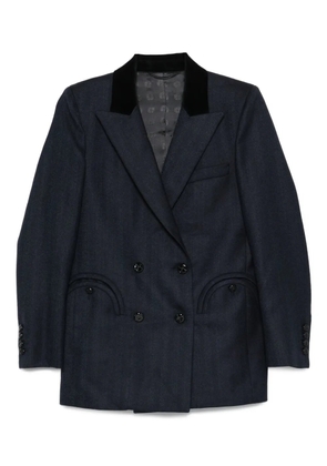 Blazé Milano trimmed-collar double-breasted blazer - Blue