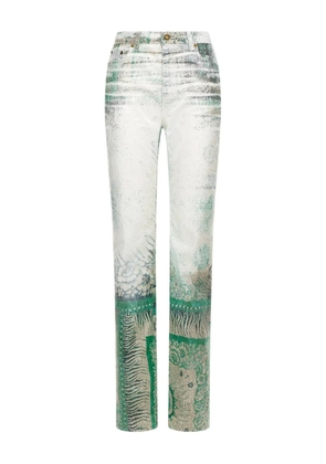 Roberto Cavalli bandana-print jeans - Green