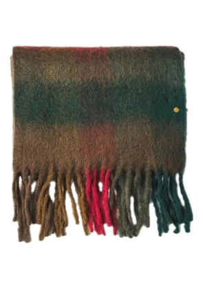 Antik Batik Scarvis checked fringed scarf - Green