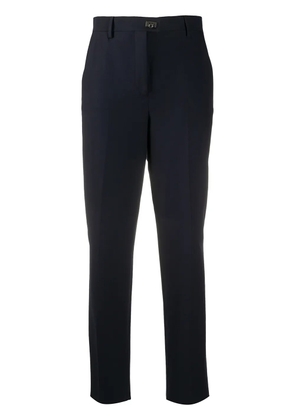 Ferragamo Gancini-plaque straight-leg trousers - Blue