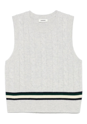 SANDRO cable-knit vest - Grey