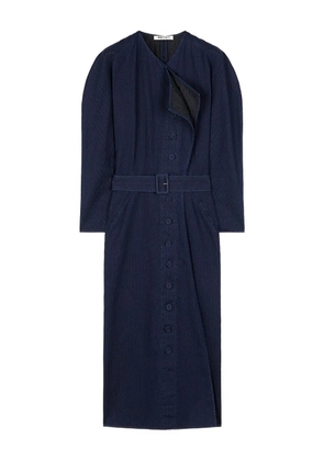 Ports 1961 Chic pinstripe belted midi dress - Blue