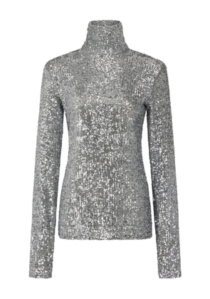 Rabanne sequinned turtleneck top - Grey