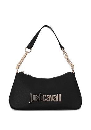 Just Cavalli logo-plaque chain-strap shoulder bag - Black