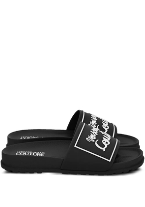 Versace Jeans Couture logo-embellished slides - Black
